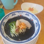 らーめん食堂 ゆうき屋 - イカ墨ラーメン+チーズリゾット1500円