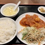 龍記 - 車海老のチリソース定食　1,000円