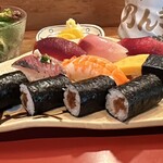 のんき寿司 - 握りランチ 1300円。