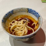 田中圭英 - 豆乳と卵黄を絡めた麺 よだれ鶏のソース　小盛り