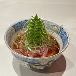 田中圭英 - 和牛(もも肉まるしん)のしゃぶしゃぶ　よだれ鶏仕立て