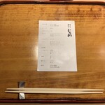 にかわ - メニュー表