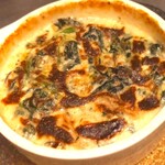 Oyster and spinach gratin