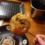 大阪串かつ てん家わん屋 - 納豆：まさに納豆の風味が溢れ出てきます！