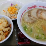 スガキヤ - 肉入ラーメン 五目サラダセット 810円