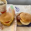 マクドナルド - 料理写真:月見バーガー、エグチ（エッグチーズバーガー）、プレミアムローストアイスコーヒー