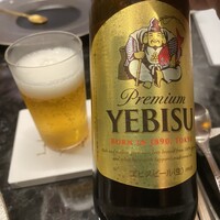 mahoroba 鉄板 心斎橋 - まずはエビスビールで喉を潤そう