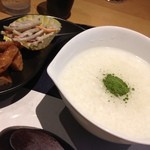 ちゃらん - 抹茶がゆ、小鉢＆デザート付き820円くらい