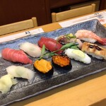 Edomae Sushi set meal (regular size) 10 pieces of nigiri sushi, private room guaranteed