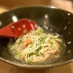 鍈輝 - せせりと蛤の炊き込みご飯 鶏スープぶっかけ