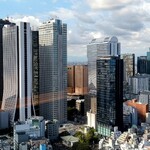 HOTEL GROOVE SHINJUKU - 2023/9月下旬。西新宿高層ビル側の景色。山脈も見えます。