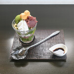 シャムロックカフェ - セットのほうじ茶パフェ｡