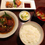 四季食菜　安田 - 〔日替ランチ〕あげかま定食（￥800）。小鉢には白子（たら菊）の姿が