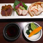 四季食菜　安田 - 三種盛り。￥800のランチでこんな豪華なものが出るとは、全くの想定外！