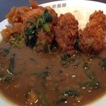 CoCo壱番屋 - カキフライとほうれん草をトッピング