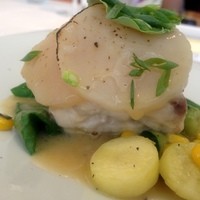 ベルナール - メインの魚料理は真鯛と帆立のグリル