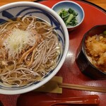 Soba Shibuya - 山形肉そば（冷）ミニ鳥天丼セット