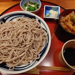 蕎麦しぶや - 山形そば（もりそば）ミニゲソ天丼セット