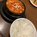 古里屋 - チーズスンドゥブとライス（＾∇＾）