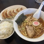 ラーメン竜屋 - 中華そばAセット+半ライス1,000円