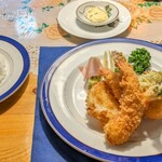 でんえん - 海老フライ（タルタルソース付）とライス