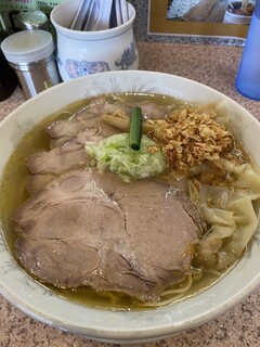 Ramen Semmon Ten Koshigaya - 塩ネギチャーシューワンタン麺　(揚げネギ増量)