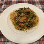 壁の穴 - トマトソースのスパゲティ　ほうれん草×ベーコン