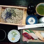 Yamadaya Shiyokudou - 蕎麦と寿司セット（1200円）