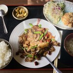 悦悦飯店 - 羊肉のクミン炒め定食。(980円)
