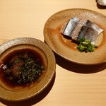 Gion Sushi Tadayasu - 新秋刀魚 肝醤油で