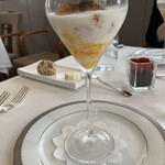 ラトラス - スペシャリテ〜オマール海老のコンソメジュレとカリフラワーのヴルーテ