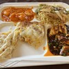 レストランシルクロード - 第一弾。左上から
エビチリ、あんかけ焼きそば、エビグラタン、酔月のカツとじ、麻婆豆腐