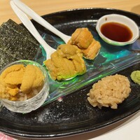 すし 福寿 - 雲丹三種食べ比べ