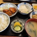 Shukuba Shokudou - 唐揚げ、山かけ定食