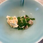 Tonkatsu Hisa - 自家製くみ豆腐と飯蛸とツルムラサキのお浸し
