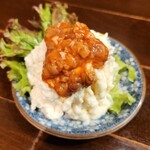 季節料理 加乃 - ポテサラ　酒盗のせ‼️