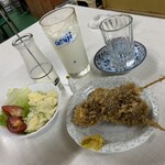 埼玉屋食堂 - ポテトサラダ+レバフライ