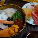 鮨居酒屋 忠 - 特生ちらしの上段を別皿へ