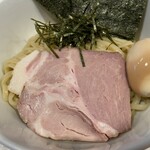 らぅめん考房 ありがた屋 - 「ミンチと溶き卵の辛つけ麺(1,050円)」、「特製のせ(350円)」、very special CARDにより「大盛(150円)」が無料