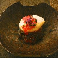 日本料理 晴山 - 【焼き茄子とイクラ、とんぶりの白和え】♫2013/9