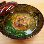 柚木元 - 野尻湖の天然うなぎと豆腐のお椀、春菊
