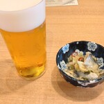 天ぷらとそばと酒 ツクシ - ビールとニシン