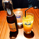 Shummi Hanamizuki - アサヒ生ビール　マルエフ中瓶　748円/オレンジジュース　330円