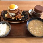 Manten Shokudou - 爆盛マウンテン定食990円+豚汁に交換