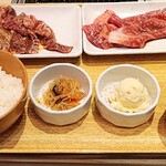 Mai Yakiniku Sutairu Shoutaian - A5ランク黒毛和牛三種盛御膳　