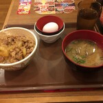 Sukiya - 2018/04/18 牛丼あさり汁たまごセット
