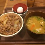 Sukiya - 2018/11/12 牛丼とん汁たまごセット