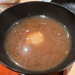 銀座 しのはら - そば米 蓮根餅の赤出し