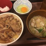 Sukiya - 2019/05/24 牛丼あさり汁たまごセット