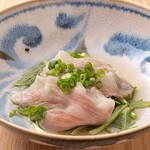農絆卓恵 地産美食の小皿料理 - 薩摩茶美豚と空心菜のしゃぶしゃぶ